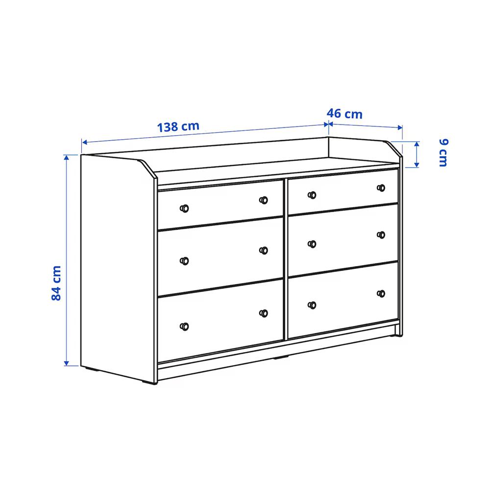 Изображение товара Комод Хауга 14 white ИКЕА (IKEA), 138x46x84 см на сайте adeta.ru